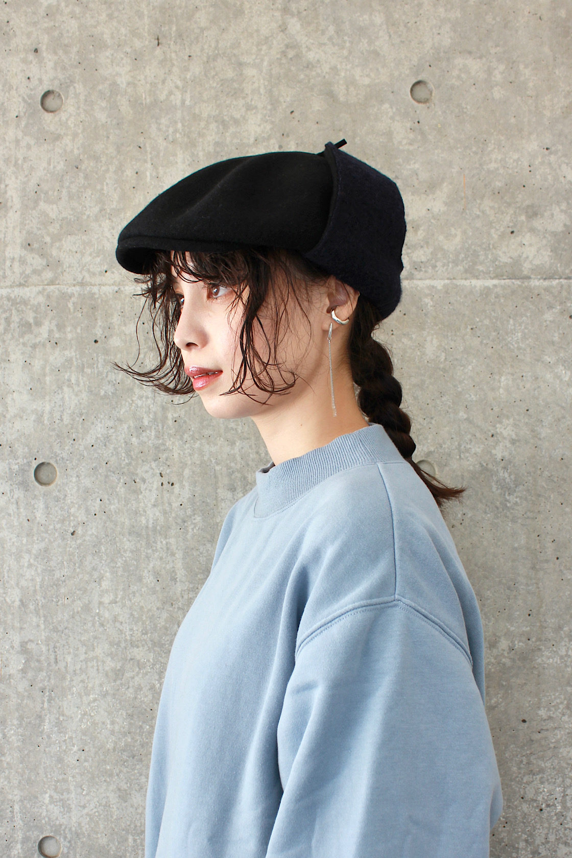 ハンチング スウェットコーデ Snap Override