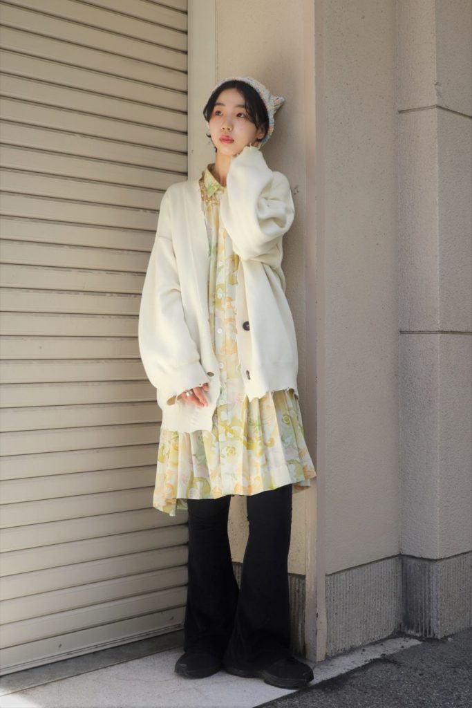 おゆちさんの「OVERRIDE KNIT MIX CAT BEANIE(OVERRIDE)」を使ったコーディネート