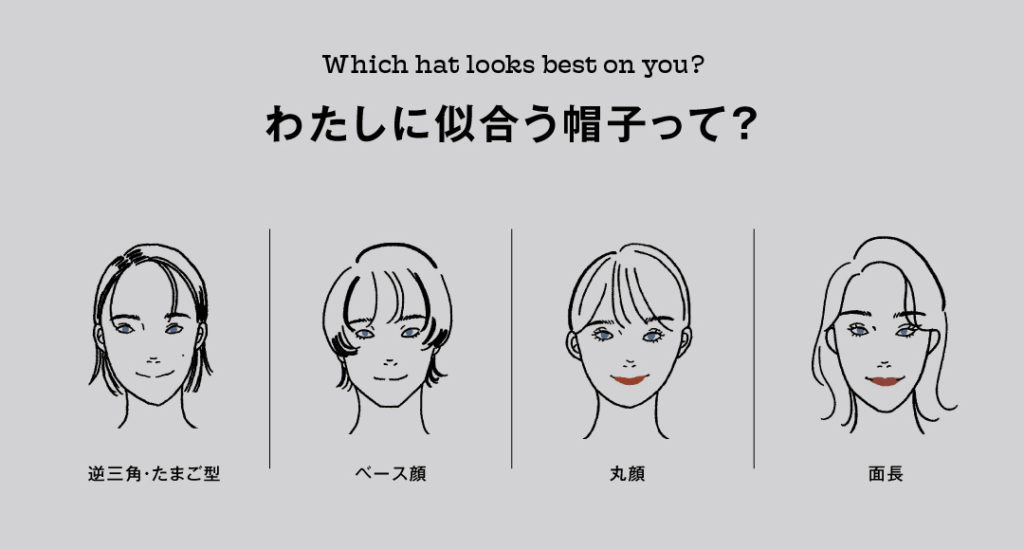 わたしに似合う帽子って？逆三角・たまご型、ベース顔、丸顔、面長