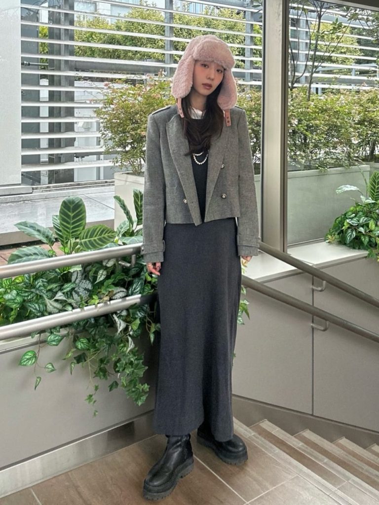 きれいめ・ガーリーのフライトキャップコーデ2