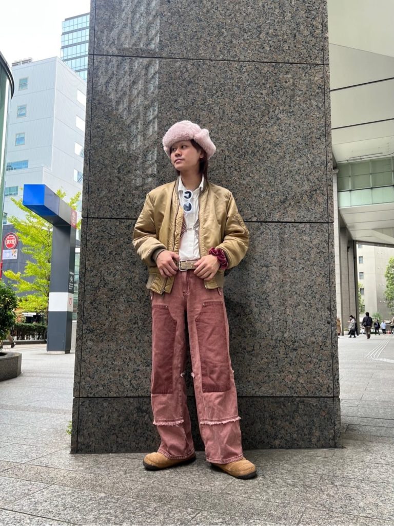 メンズのフライトキャップコーデ4