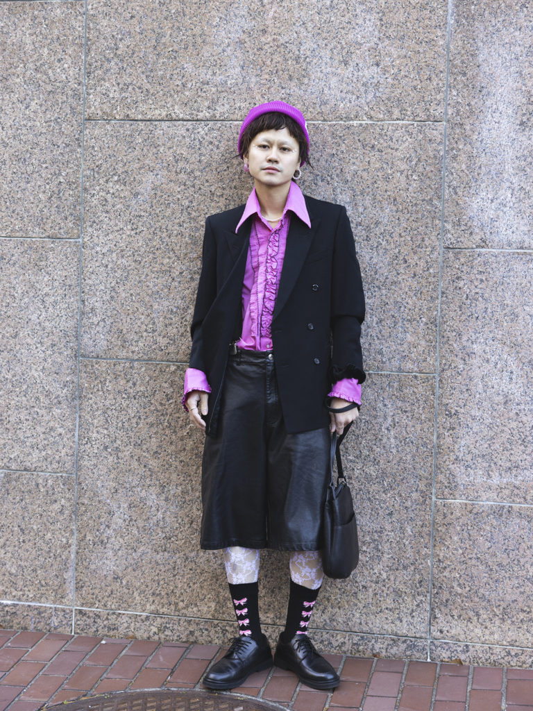 春のニット帽コーデ6