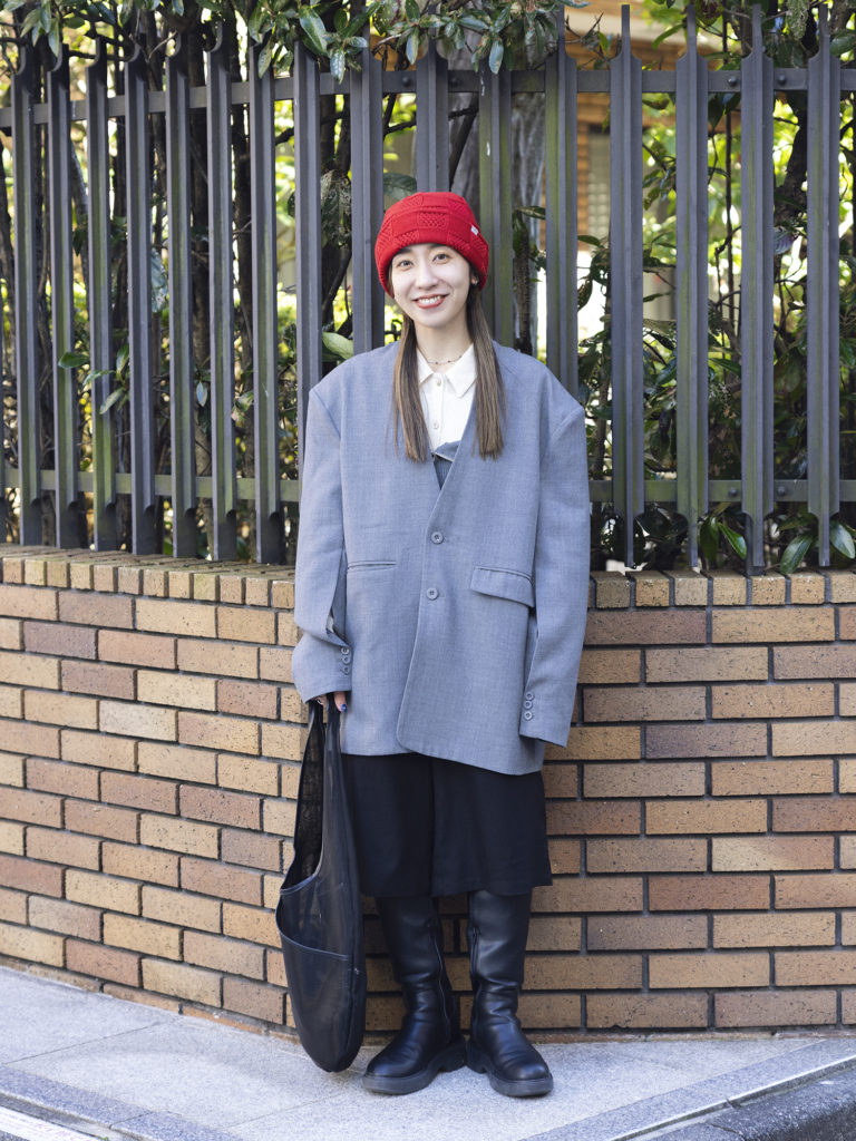 春のニット帽コーデ5
